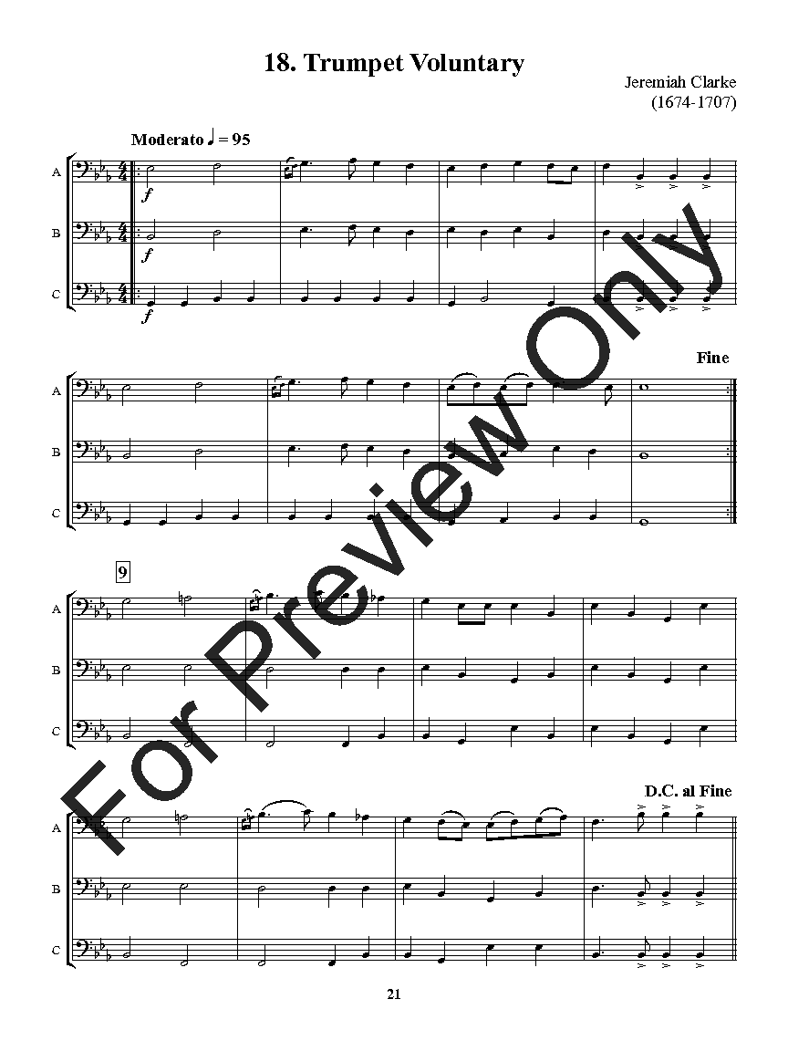 Flexible Favorites for Winds - Wedding Bass Clef Instruments Trio Trombone, Baritone B.C., Bassoon