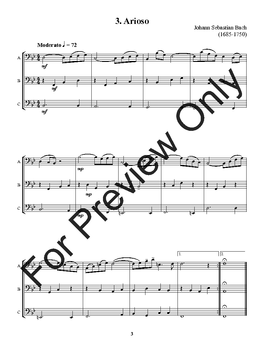 Flexible Favorites for Winds - Wedding Bass Clef Instruments Trio Trombone, Baritone B.C., Bassoon