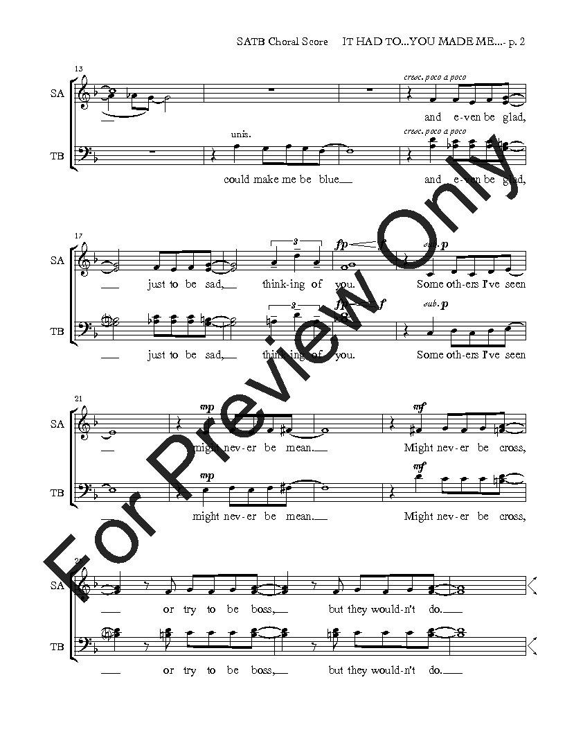 It Had to Be You & You Made Me Love You SATB Virtual Choir Kit Digital Download