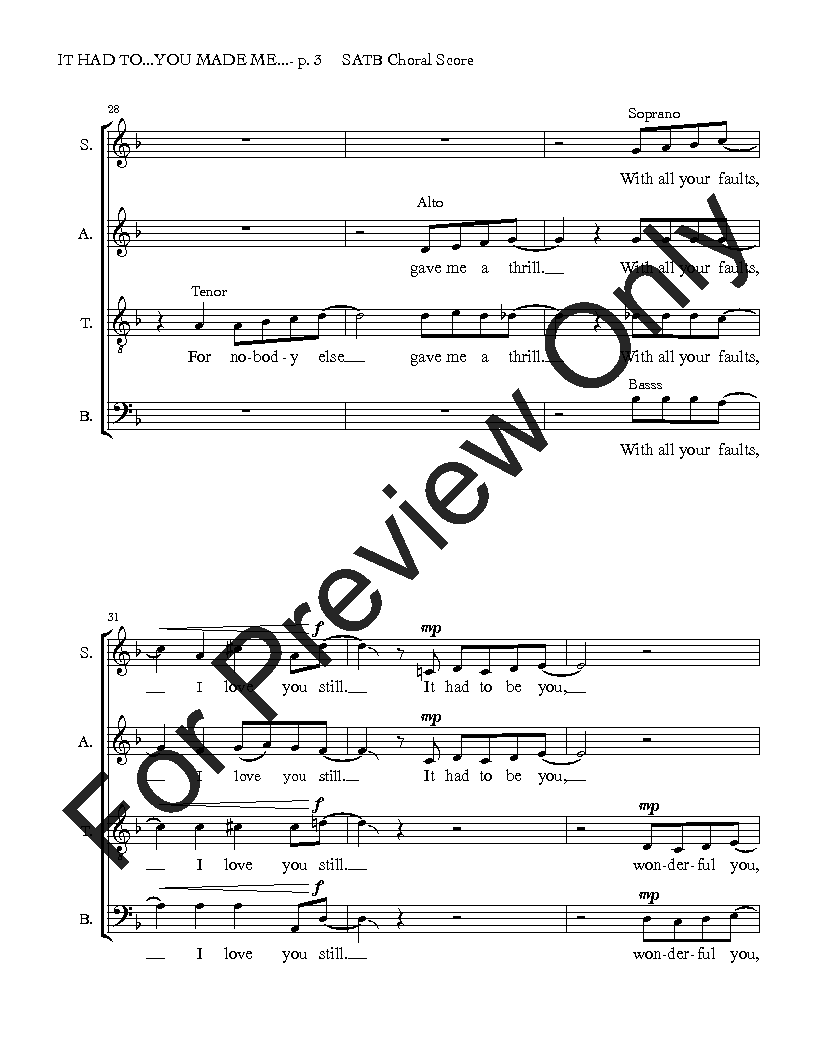 It Had to Be You & You Made Me Love You SATB Virtual Choir Kit Digital Download