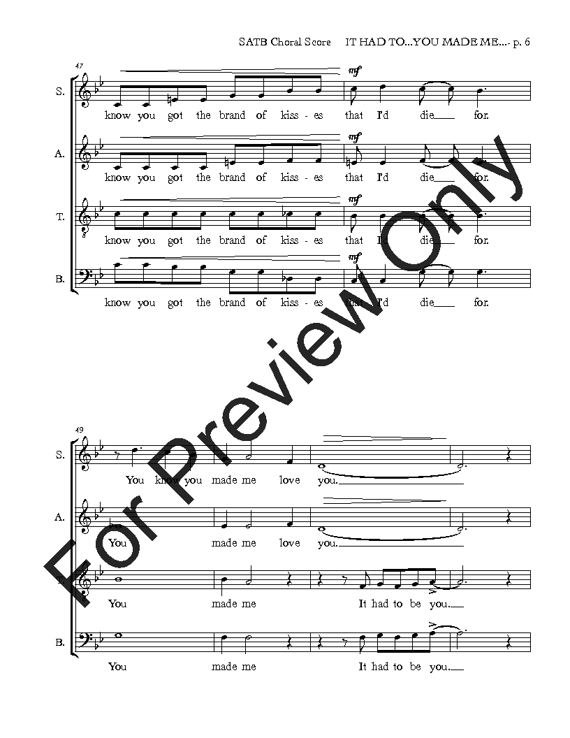 It Had to Be You & You Made Me Love You SATB Virtual Choir Kit Digital Download