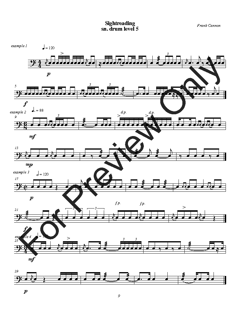 Sight-Reading For Percussion by Frank Cannon P.O.D.