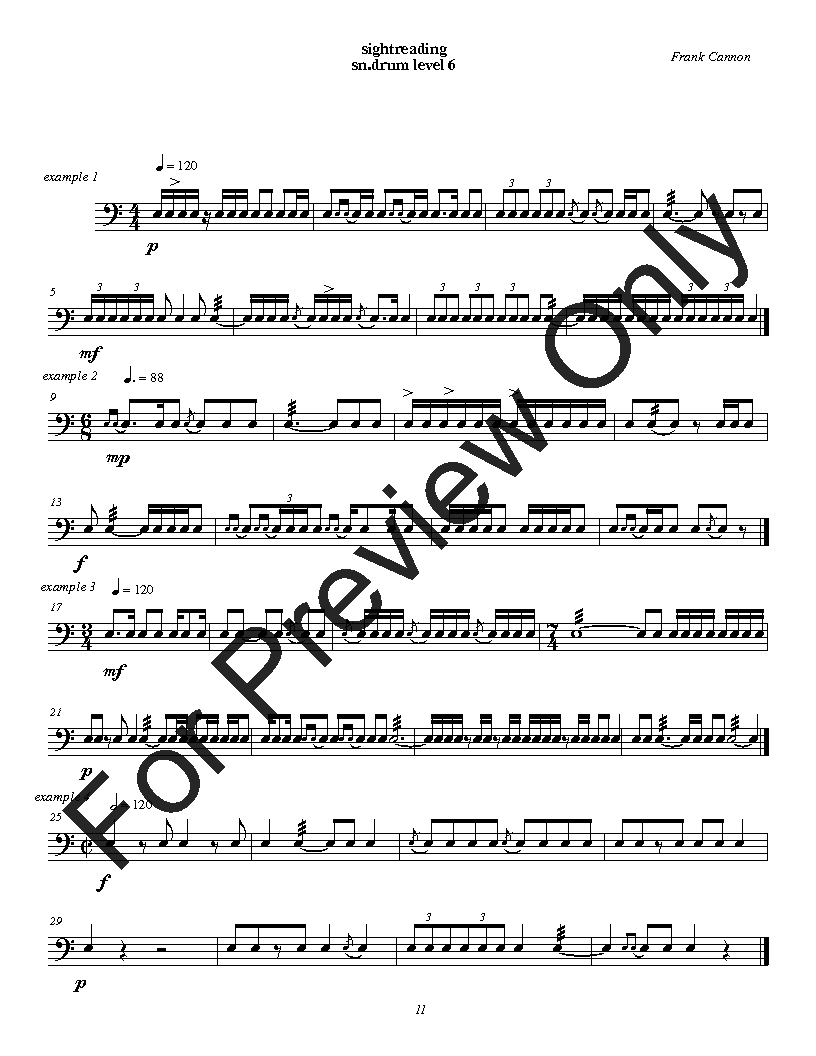 Sight-Reading For Percussion by Frank Cannon P.O.D.