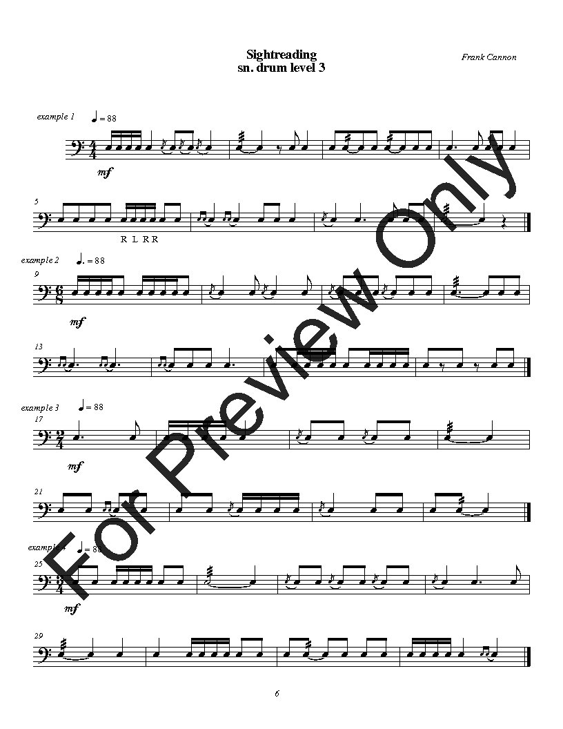 Sight-Reading For Percussion by Frank Cannon P.O.D.