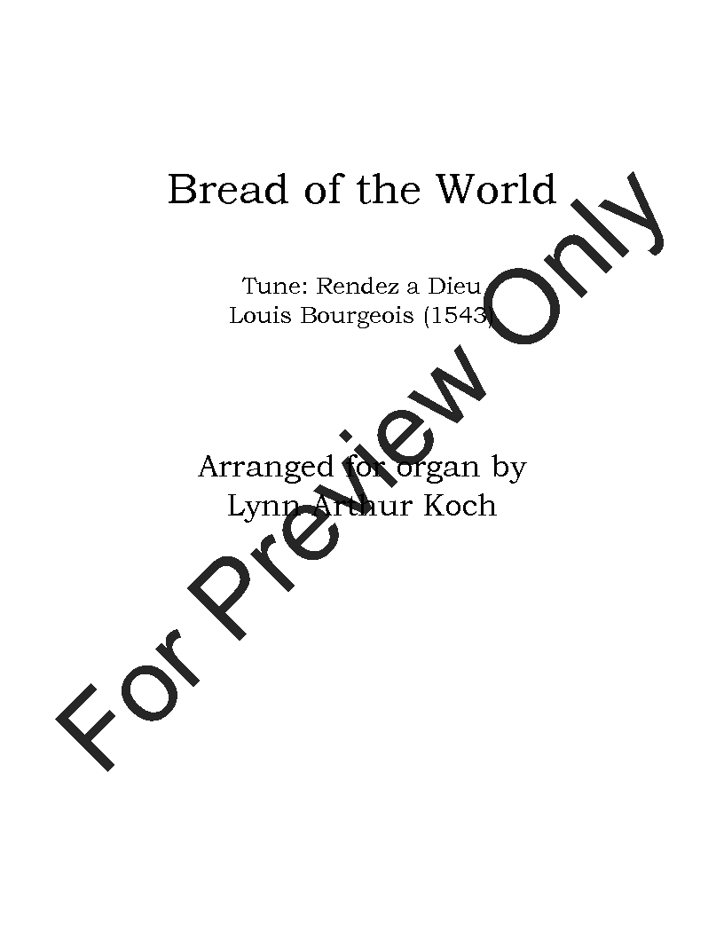Bread of the World P.O.D.