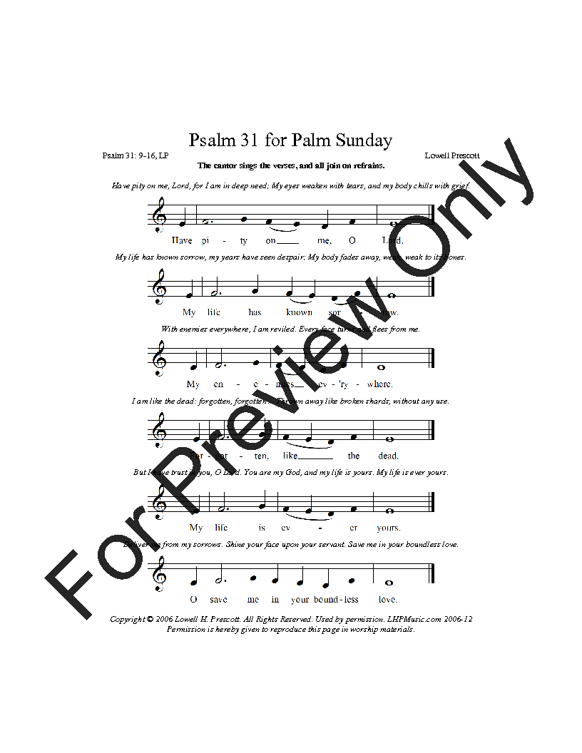 Psalm 31 for Palm Sunday