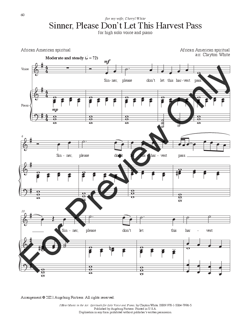 I Hear Music in the Air: Spirituals for Solo Voice and Piano