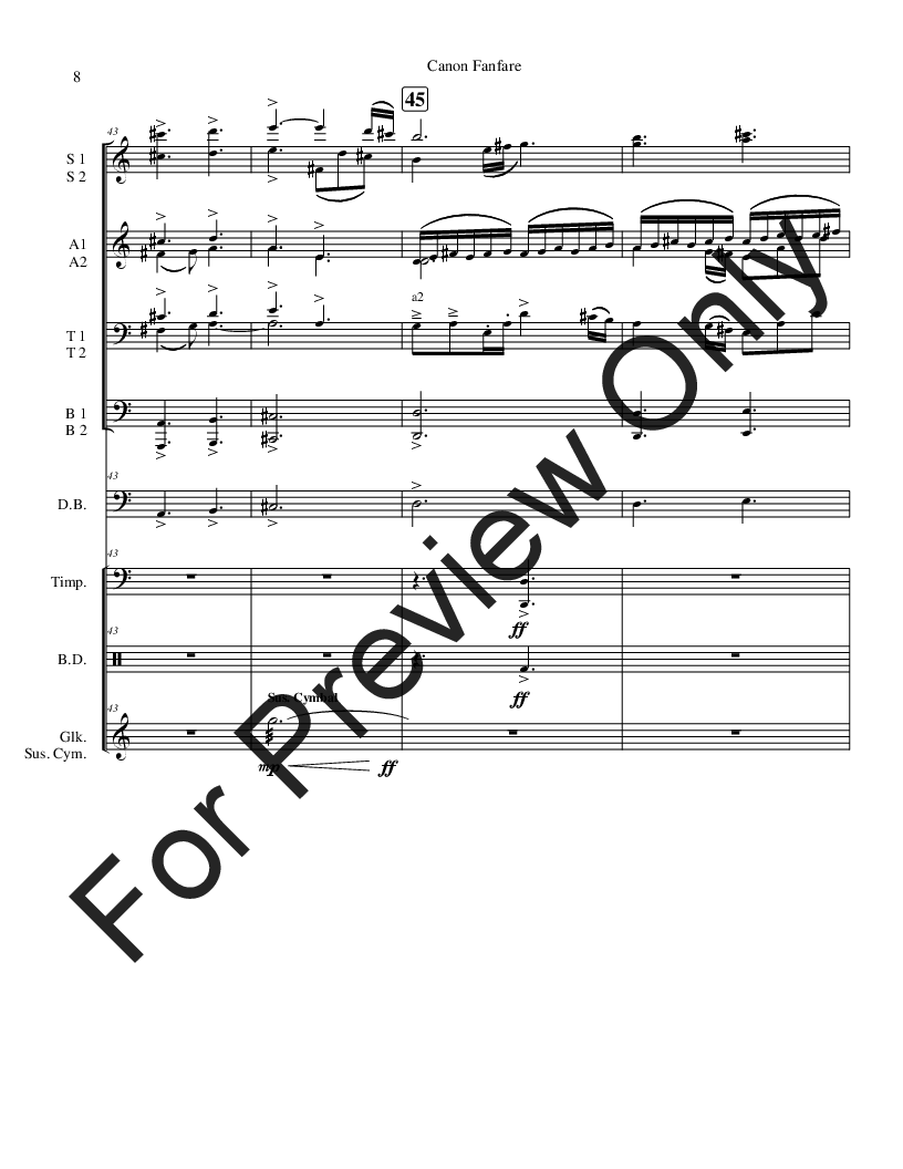 Canon Fanfare 8 part Flex Instrumentation