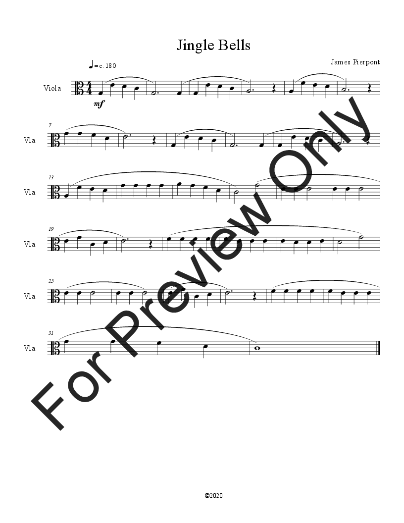 10 Christmas Solos For Viola Vol. 1 P.O.D.