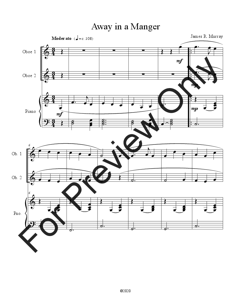 10 Christmas Duets for Oboe with piano accompaniment vol. 1 P.O.D.