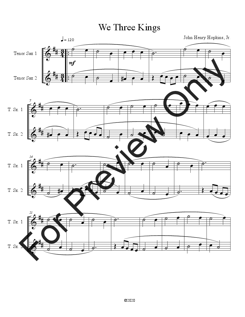 10 Christmas Duets for tenor sax (Vol. 1) P.O.D.