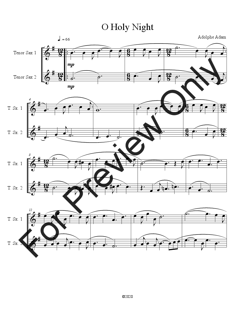 10 Christmas Duets for tenor sax (Vol. 1) P.O.D.
