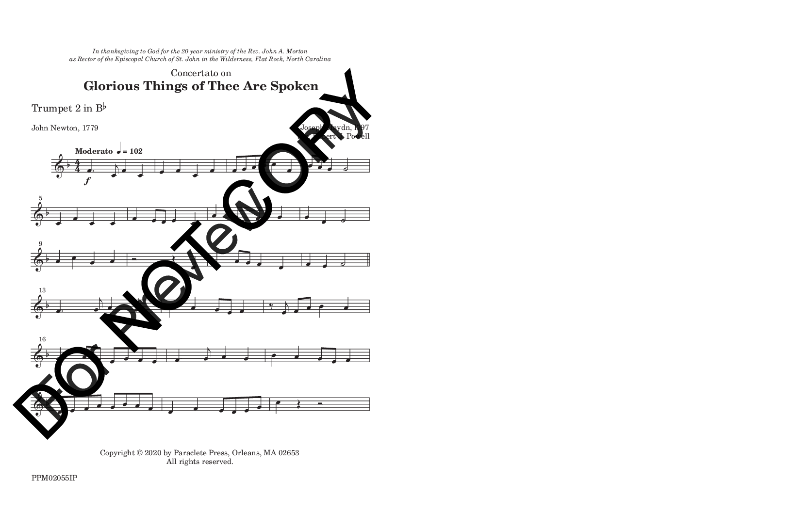 Concertato on Glorious Things of Thee Are Spoken - Brass Parts