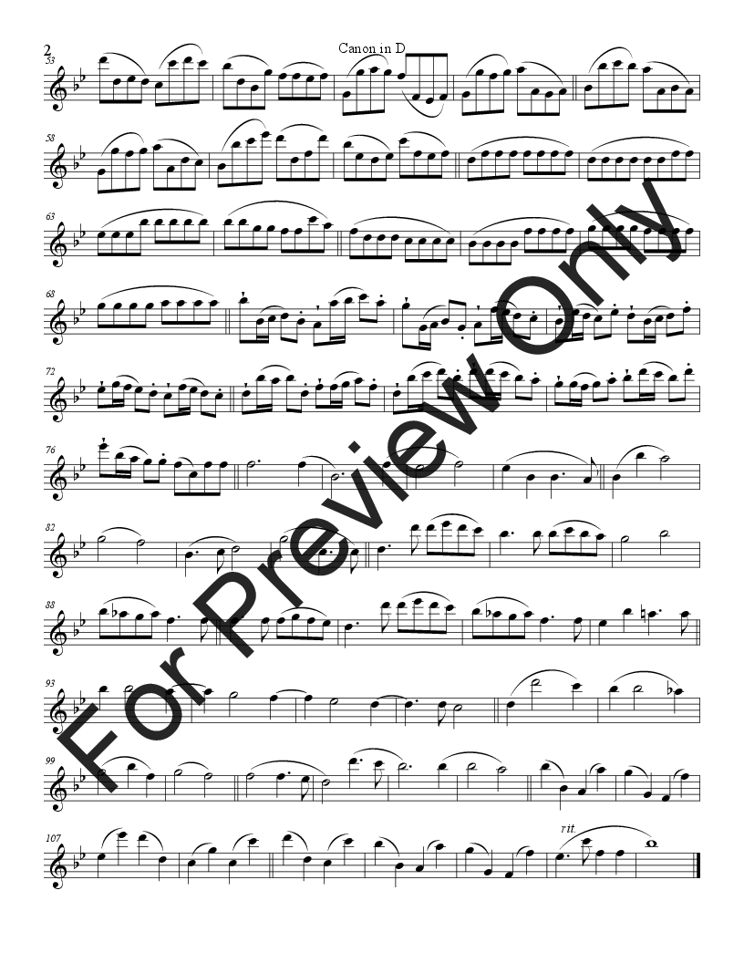 Canon in D for Flute and Piano P.O.D.