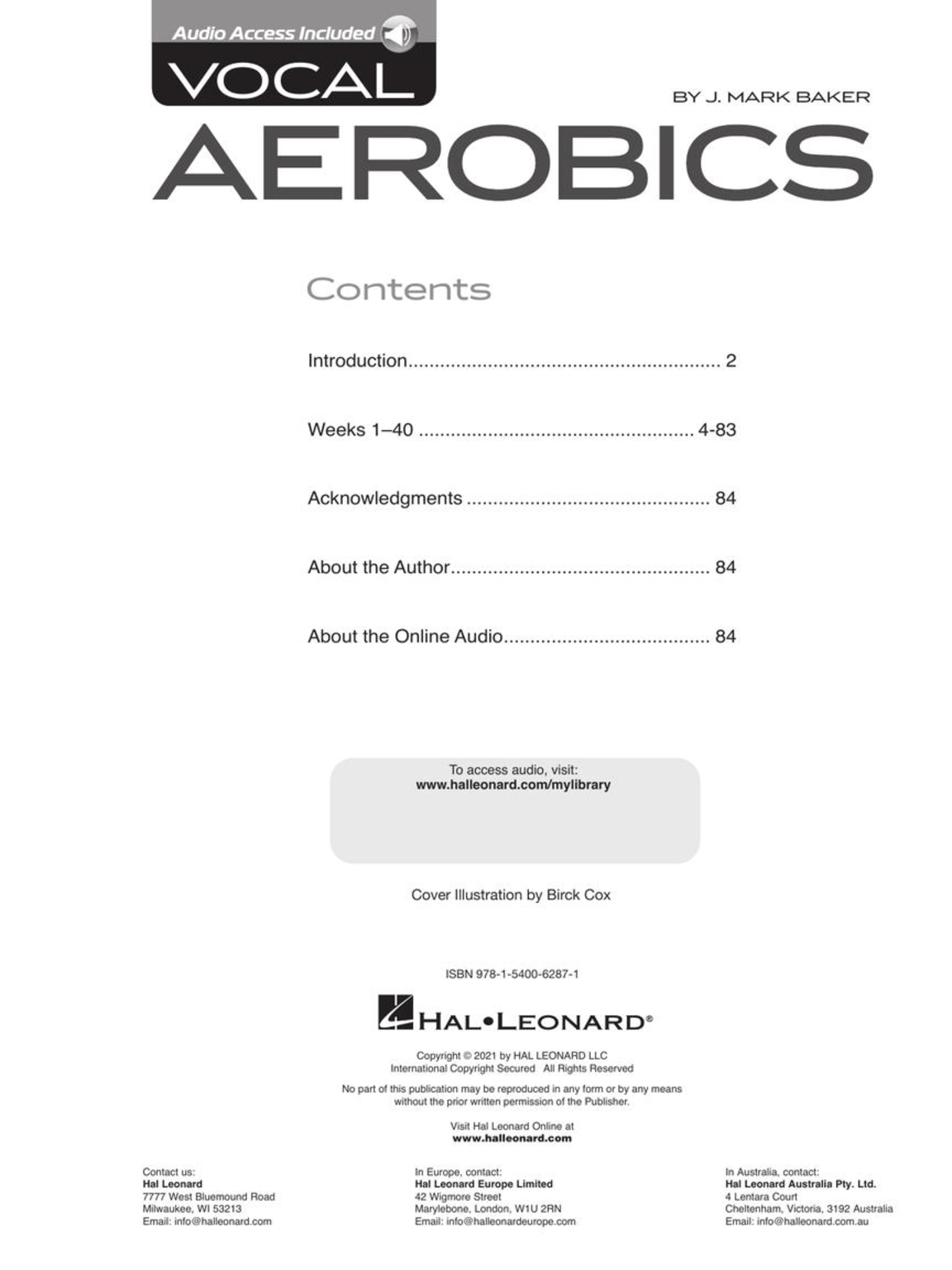 Vocal Aerobics Book & Online Audio