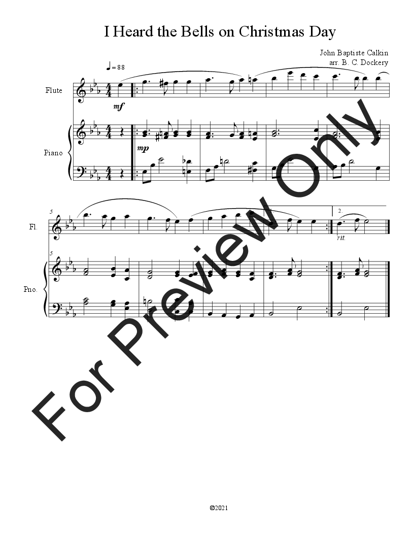 10 Christmas Solos for Flute with Piano Accompaniment Vol. 2 P.O.D.