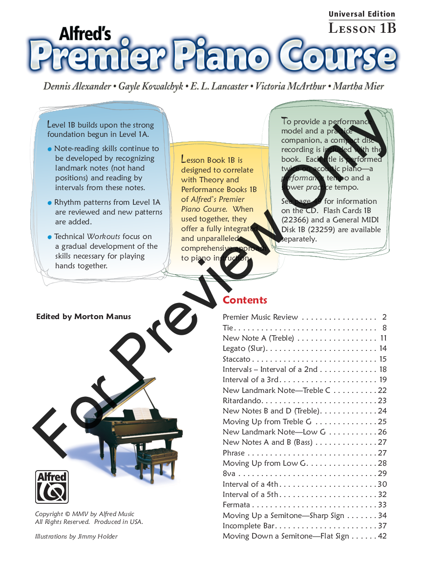 Premier Piano Course Universal Edition Lesson 1B Bk/CD