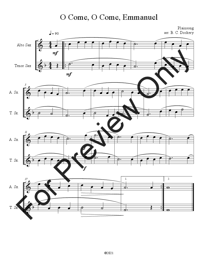 10 Christmas Duets for Alto and Tenor Sax (Vol. 2) P.O.D.