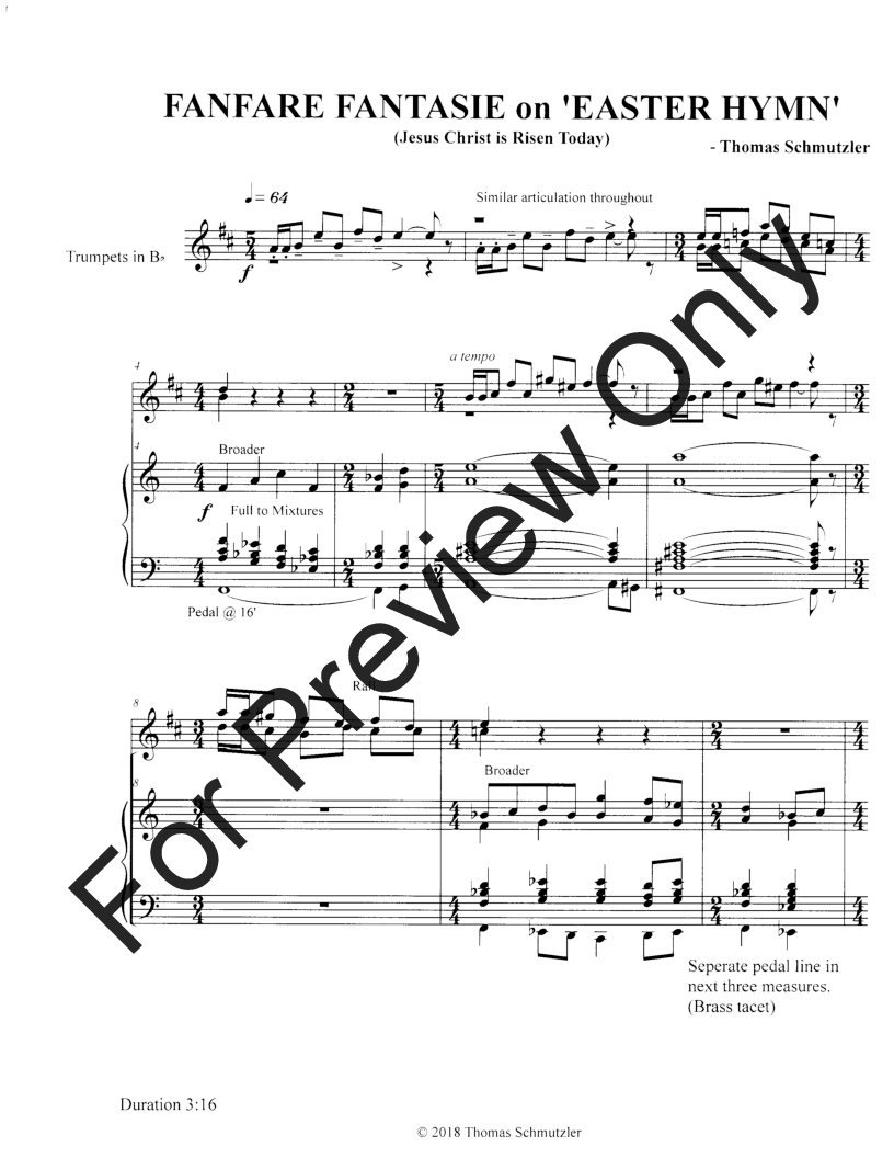 Fanfare Fantasy on Easter Hymn P.O.D.