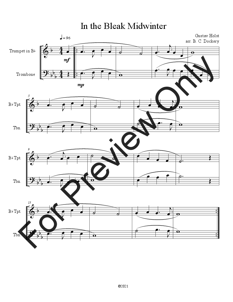 10 Christmas Duets for Trumpet and Trombone (Vol. 3) P.O.D.