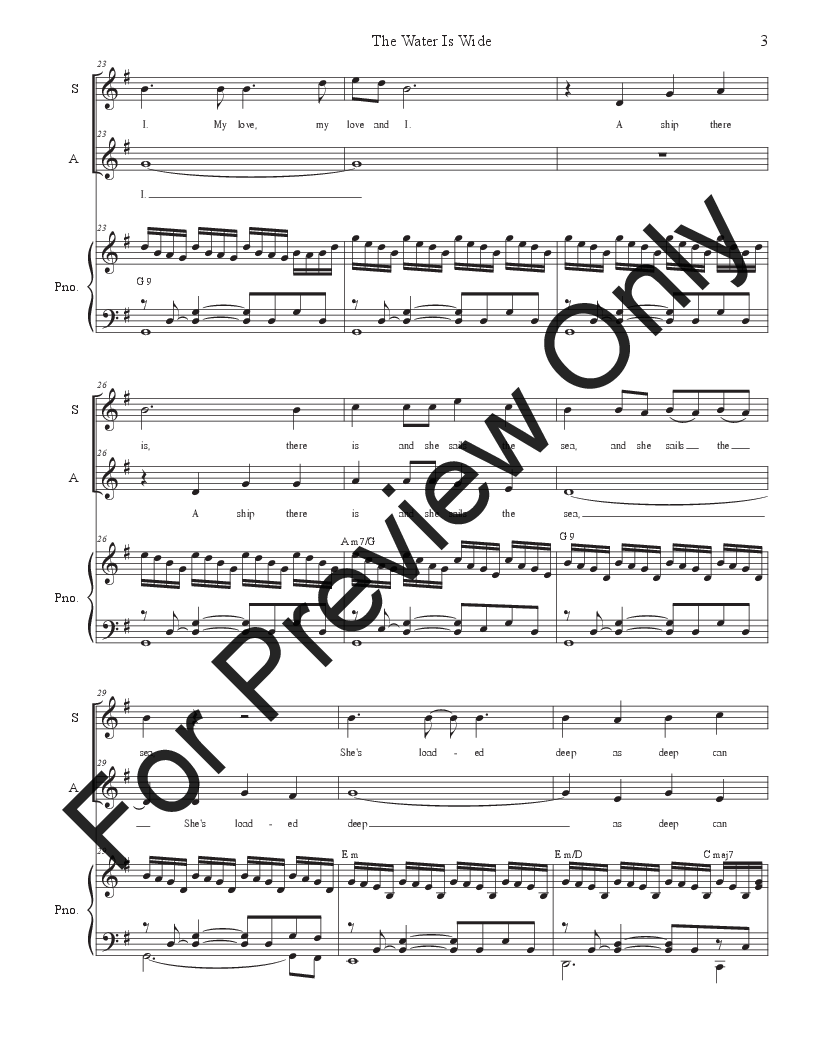 The Water Is Wide (O Waly, Waly): 2-part choir - (SA) P.O.D.