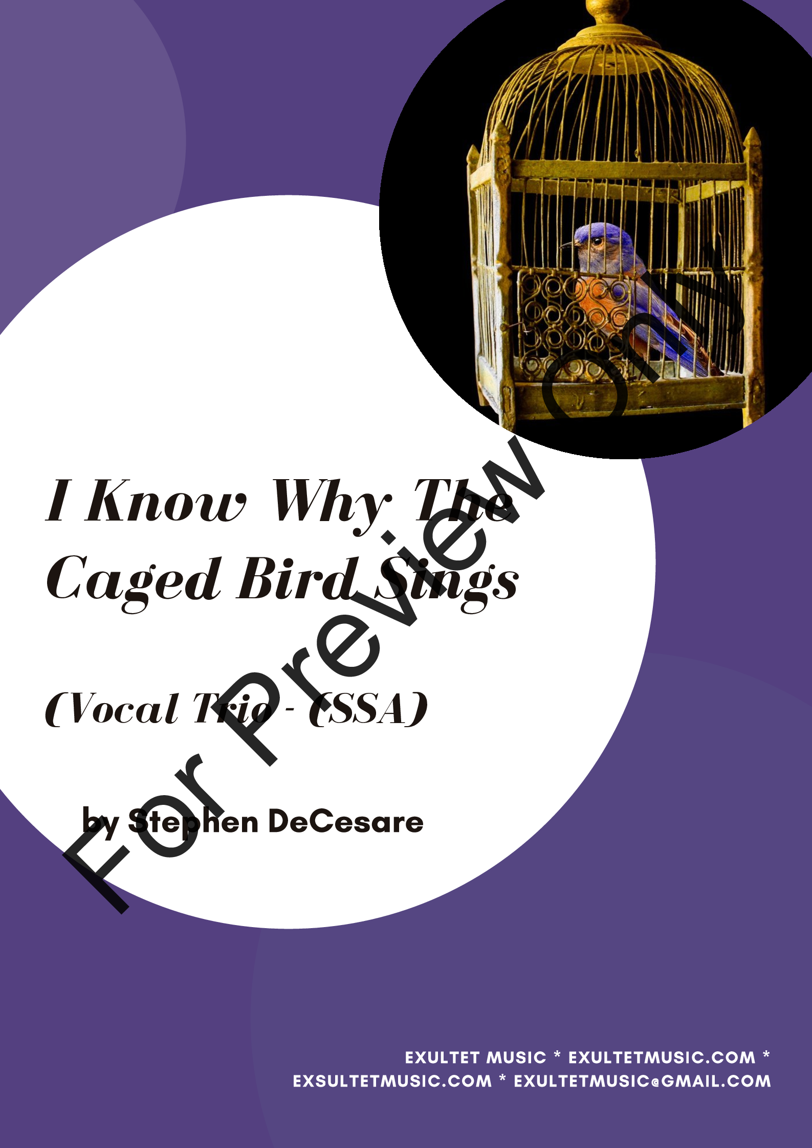 I Know Why The Caged Bird Sings (Sympathy): Vocal Quartet - (SSA) P.O.D.