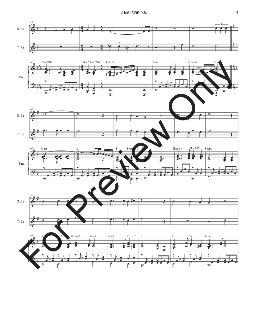 Abide With Me: Duet for Soprano and Tenor Saxophone P.O.D.