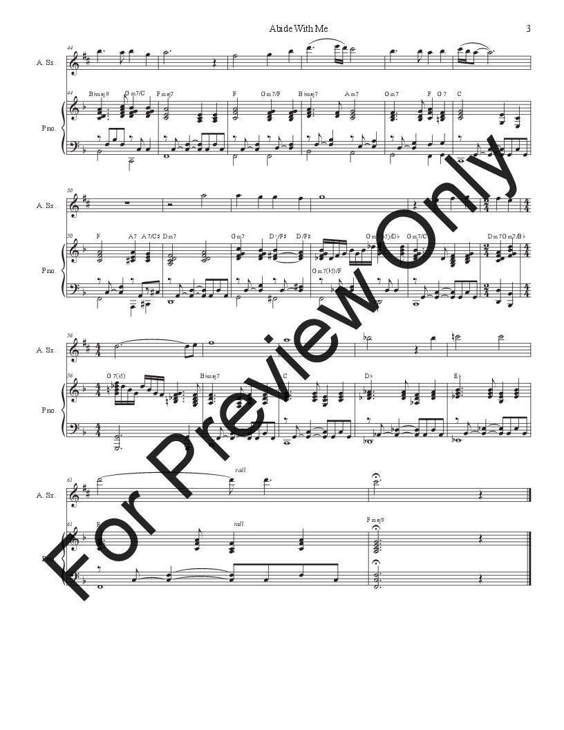 Abide With Me: Alto Saxophone and Piano P.O.D.