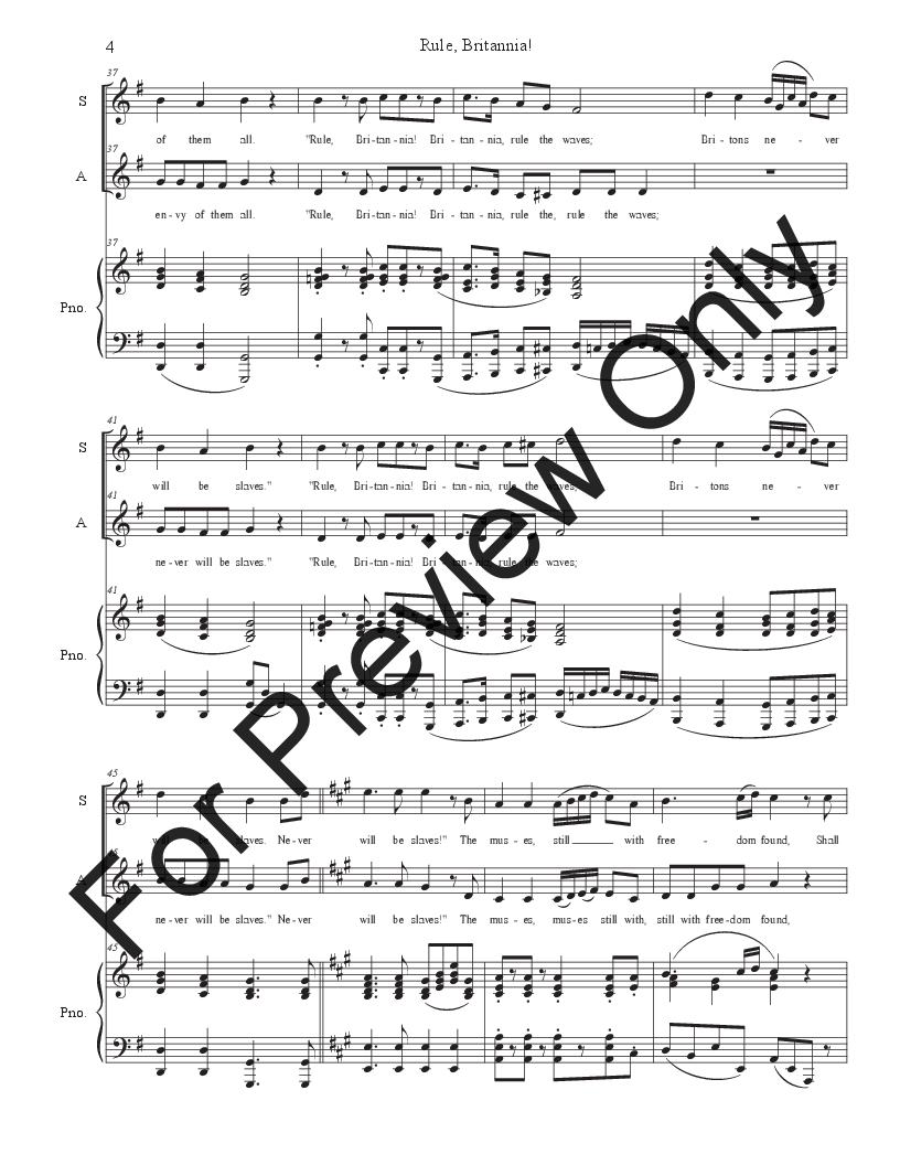 Rule, Britannia!: 2-part choir - (SA) P.O.D.