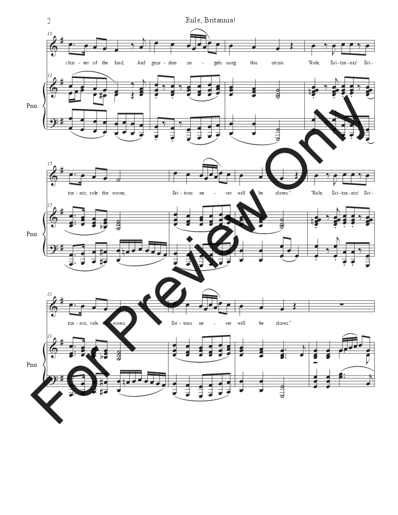 Rule, Britannia!: Unison choir P.O.D.