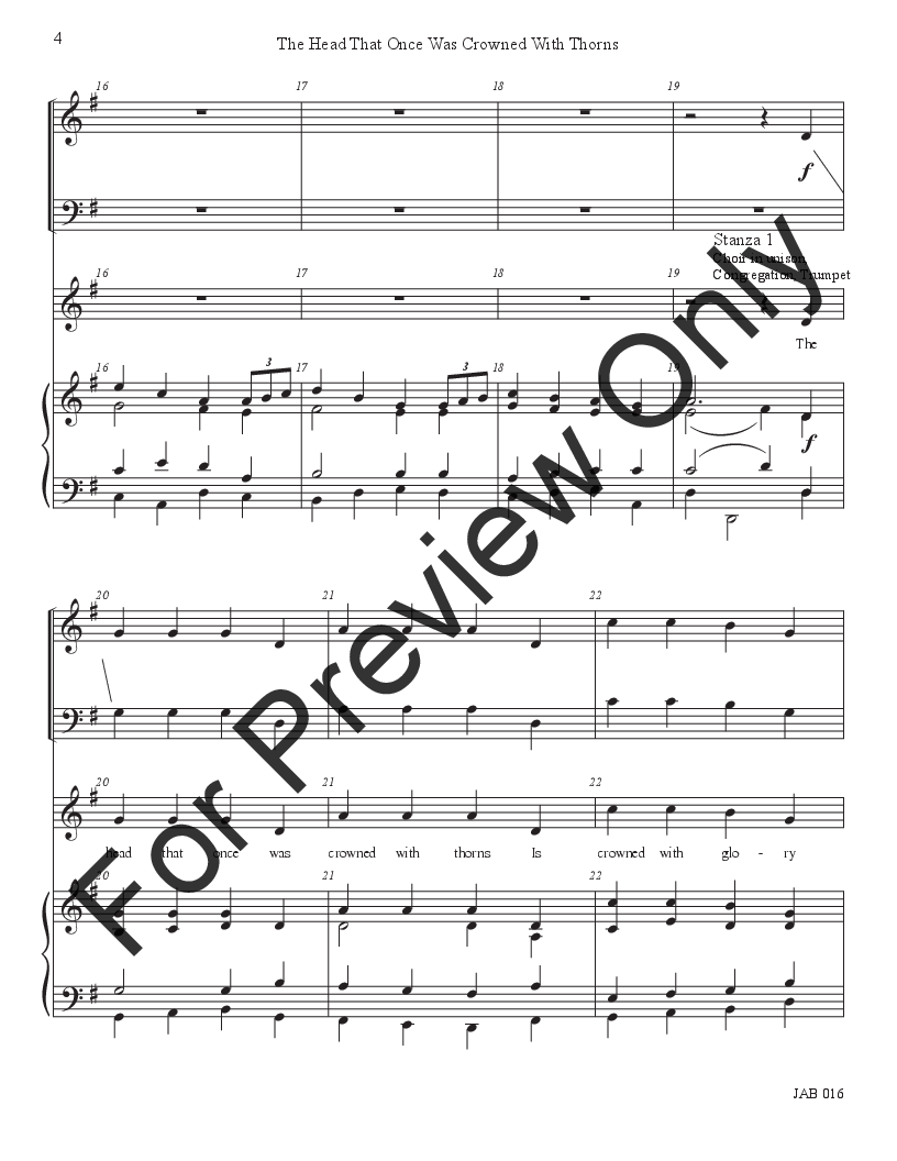 The Head That Once Was Crowned With Glory Full Score - P.O.D.