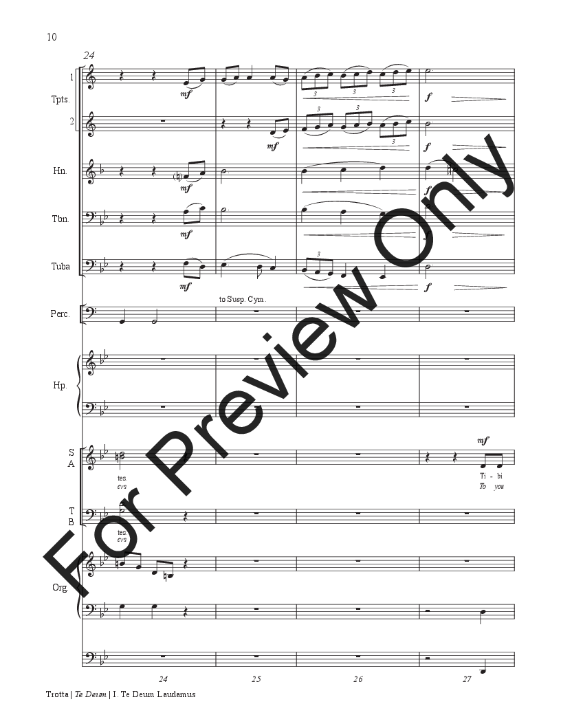 Te Deum Organ, Brass, Percussion Score P.O.D.