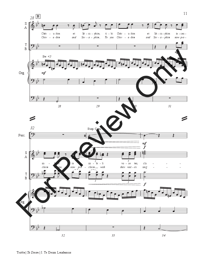 Te Deum Organ, Brass, Percussion Score P.O.D.