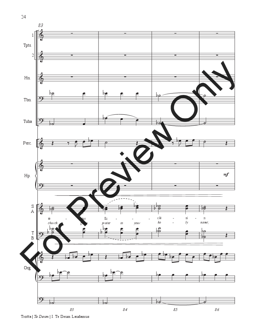 Te Deum Organ, Brass, Percussion Score P.O.D.