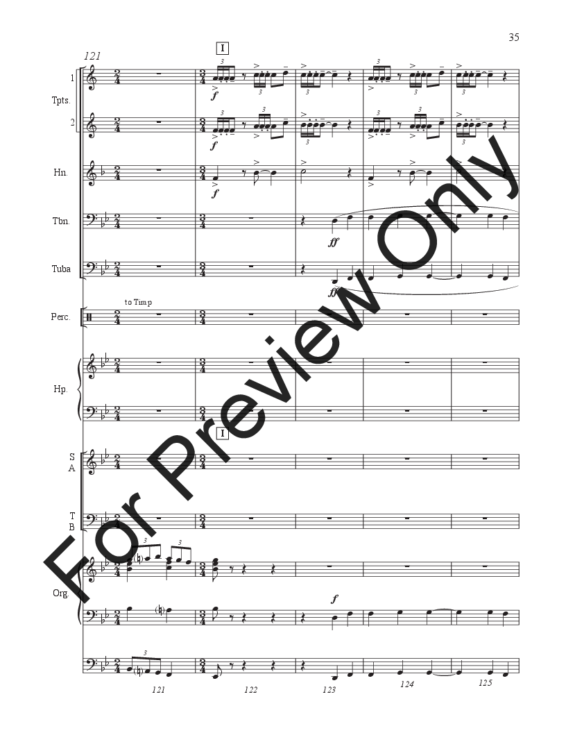 Te Deum Organ, Brass, Percussion Score P.O.D.