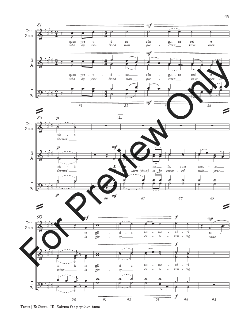 Te Deum Organ, Brass, Percussion Score P.O.D.