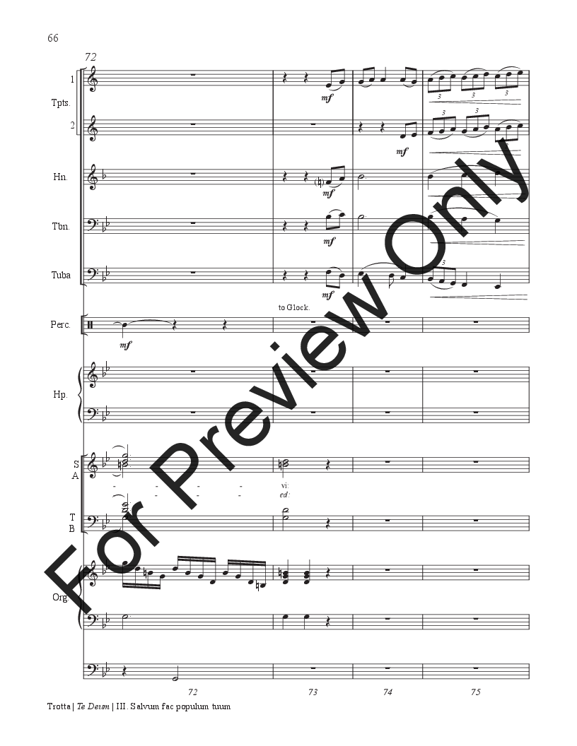 Te Deum Organ, Brass, Percussion Score P.O.D.