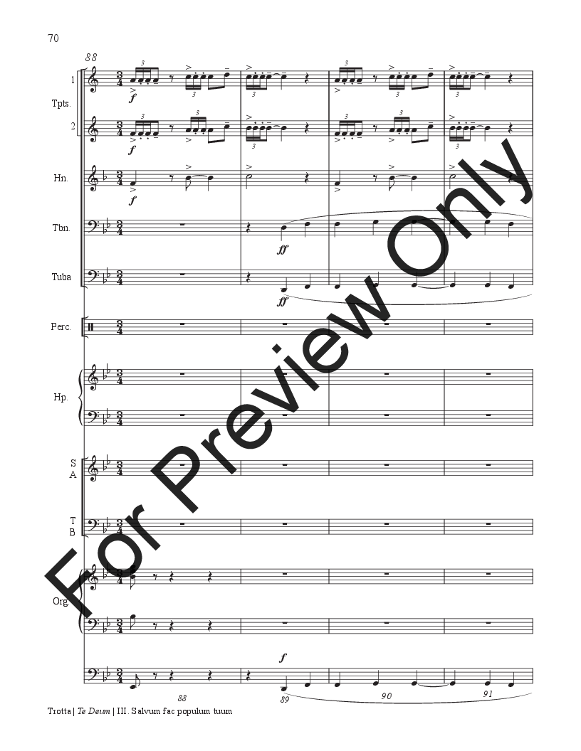 Te Deum Organ, Brass, Percussion Score P.O.D.