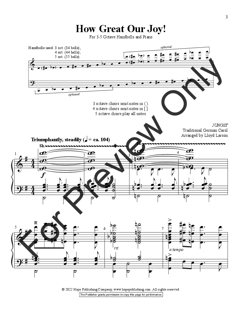 How Great Our Joy! 3-5 Octave P.O.D.