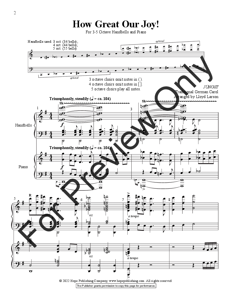 How Great Our Joy! Score And Parts