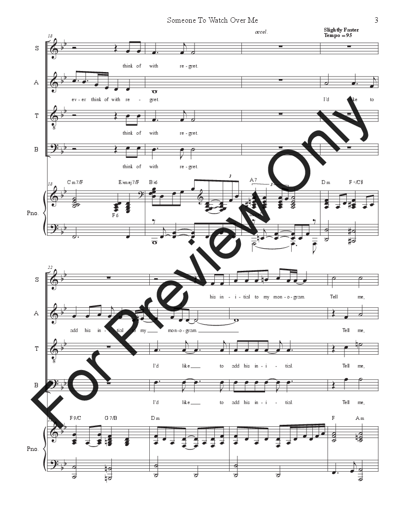 Someone To Watch Over Me (SATB) P.O.D.