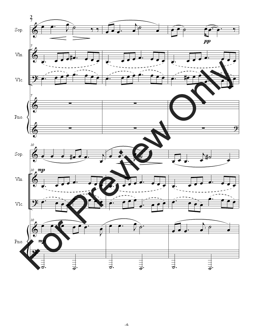 Vocalise for Soprano, Violin, Cello and Piano P.O.D.