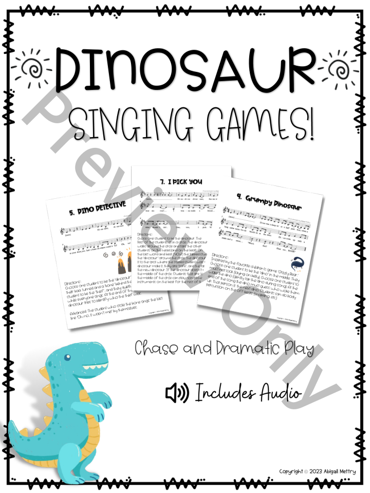 Dinosaur Singing Games PDF and MP3 Download