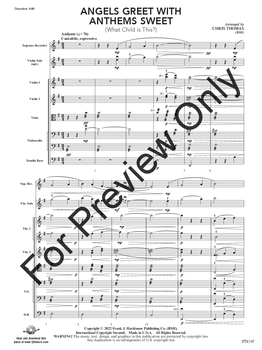 Angels Greet with Anthems Sweet