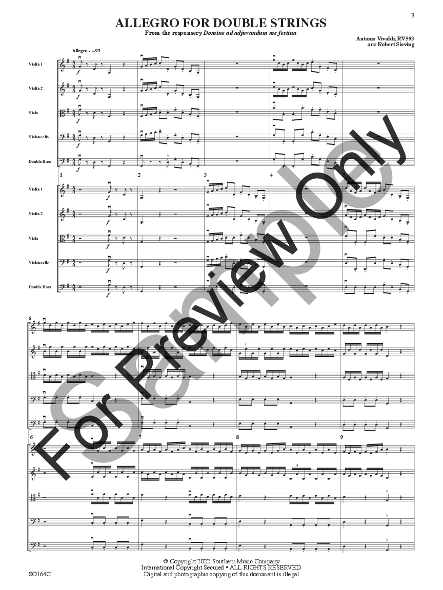 Allegro for Double Orchestra from the Responsory Domine ad adjuvandum me festina