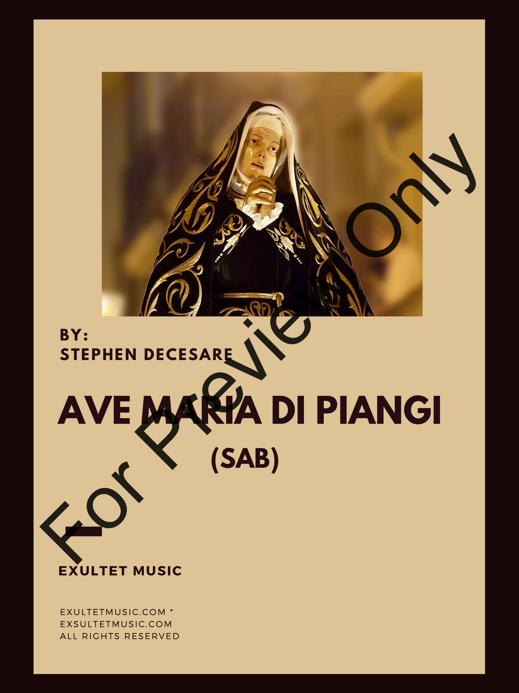 Ave Maria Di Piangi (SAB) P.O.D.