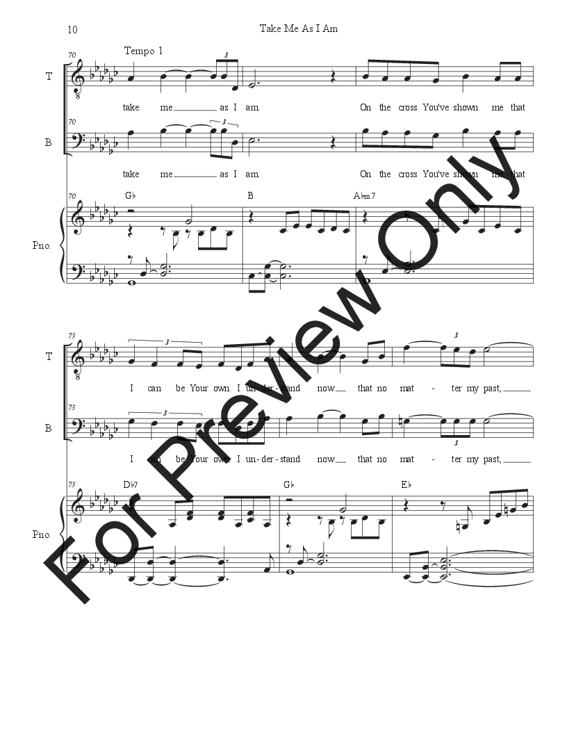 Take Me As I Am (Duet for Tenor and Bass solo) P.O.D.