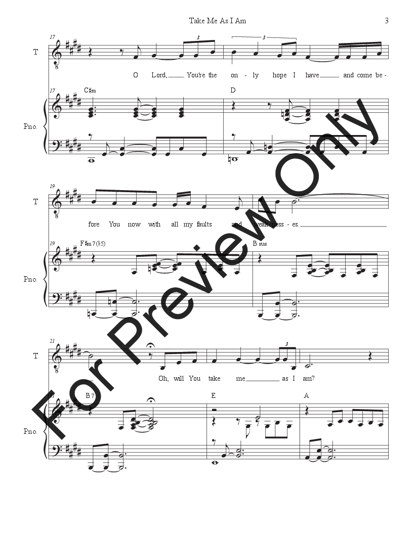 Take Me As I Am (Duet for Tenor and Bass solo) P.O.D.