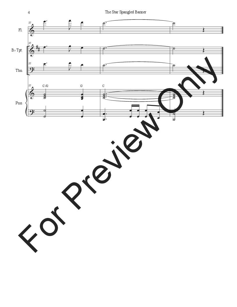 The Star Spangled Banner (Trombone solo and Piano) P.O.D.