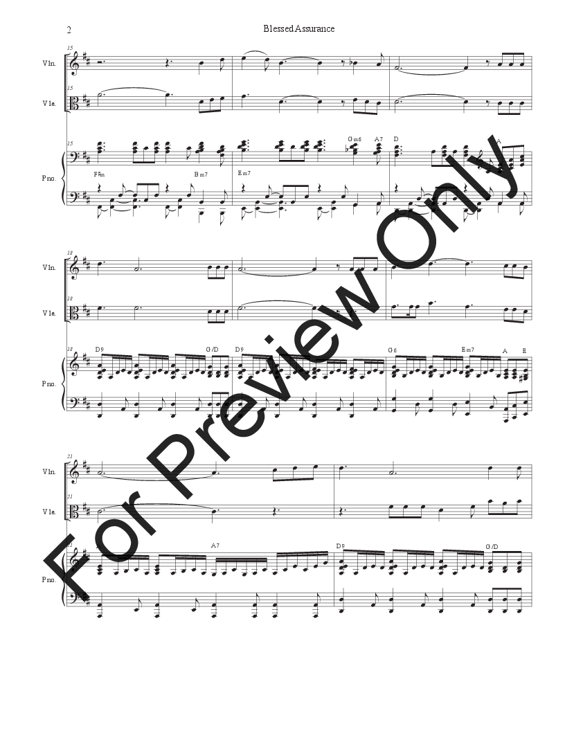 Blessed Assurance (Duet for Violin and Viola) P.O.D.